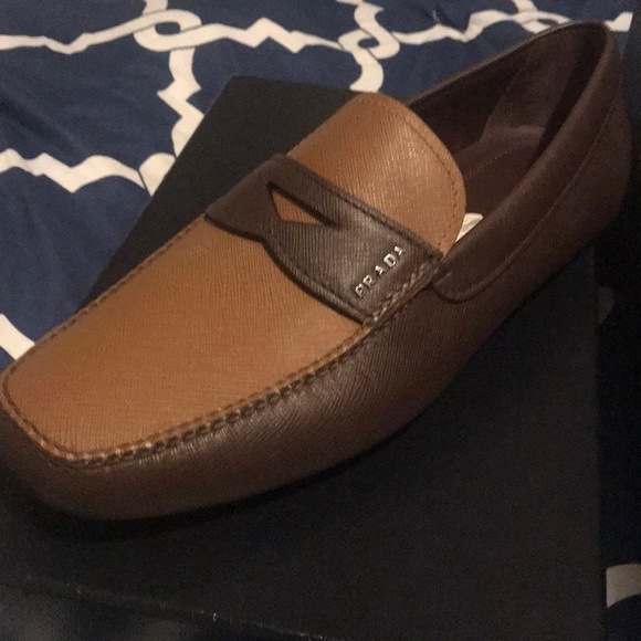 Prada saffiano bicolor men’s penny Drivers - Picture 1 of 3